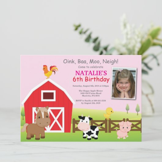 Uitnodiging van het land van boerderij op zaterdag (Staand voorkant)