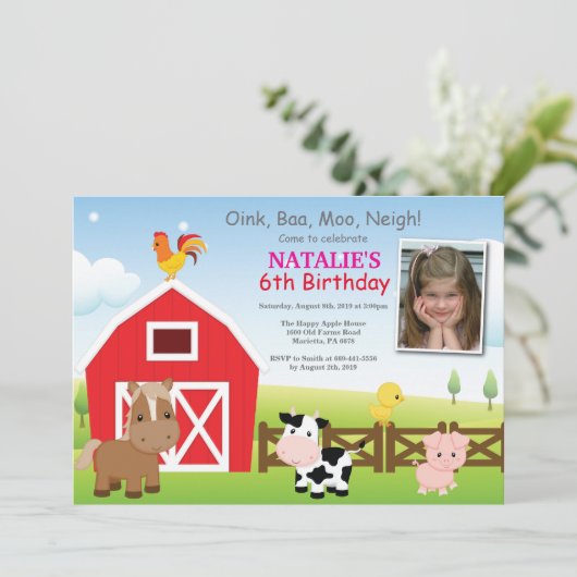 Uitnodiging van het land van boerderij op zaterdag (Staand voorkant)