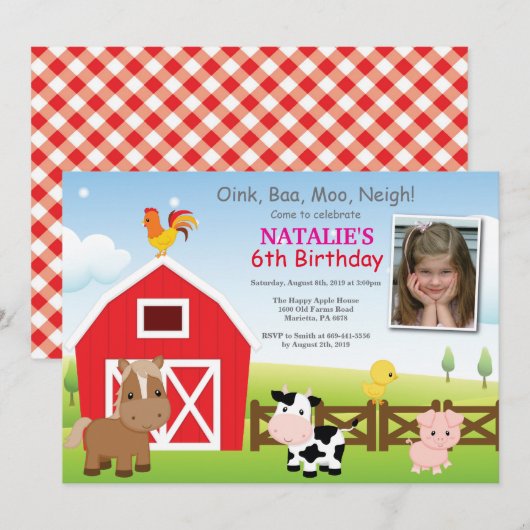 Uitnodiging van het land van boerderij op zaterdag (Voorkant / Achterkant)