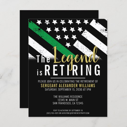 Uitnodiging van het leger voor militaire pensioner (Voorkant / Achterkant)