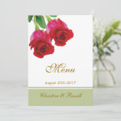 Uitnodiging van het Menu van het twee de rode (Staand voorkant)