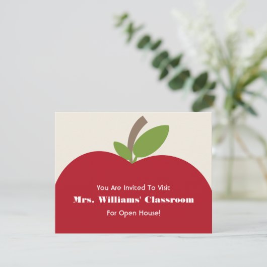 Uitnodiging van het Open Huis van de school - Red  (Staand voorkant)