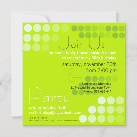 Uitnodiging van het Soul House Party (Achterkant)