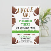 Uitnodiging van het Team van het Huddle-Up Footbal (Staand voorkant)