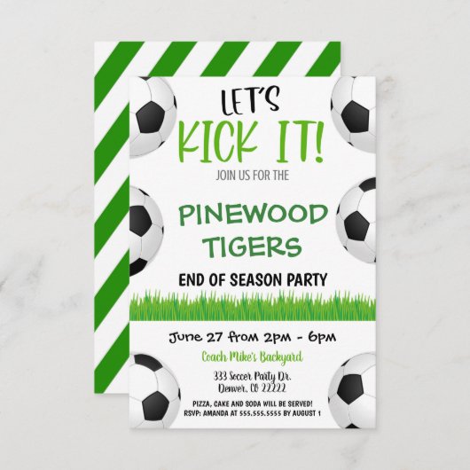 Uitnodiging van het Team van het voetbal (Voorkant / Achterkant)