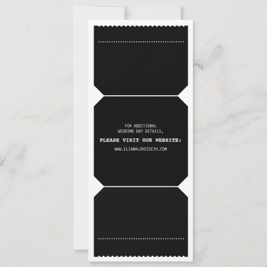 uitnodiging van het theater Ticket Wedding in het (Achterkant)