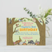 Uitnodiging van het veer Woodland Animal Party (Staand voorkant)