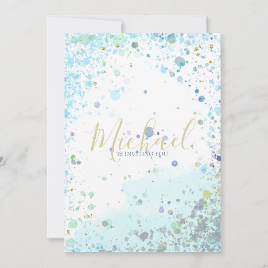 Uitnodiging van het verjaardagsfeest van een kleur (Achterkant)