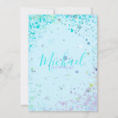 Uitnodiging van het verjaardagsfeest van een kleur (Achterkant)