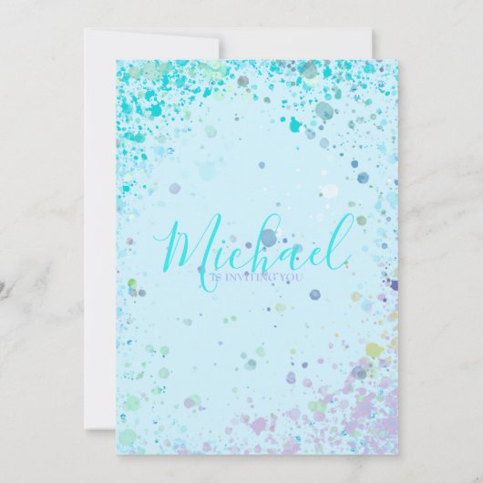 Uitnodiging van het verjaardagsfeest van een kleur (Achterkant)