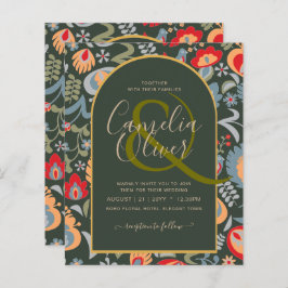 uitnodiging van het volk bilingüe de boda de flore