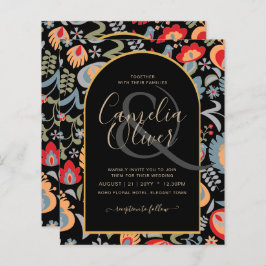 uitnodiging van het volk bilingüe de boda de flore