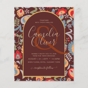 uitnodiging van het volk bilingüe de boda de flore flyer