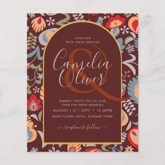 uitnodiging van het volk bilingüe de boda de flore flyer (Voorkant)