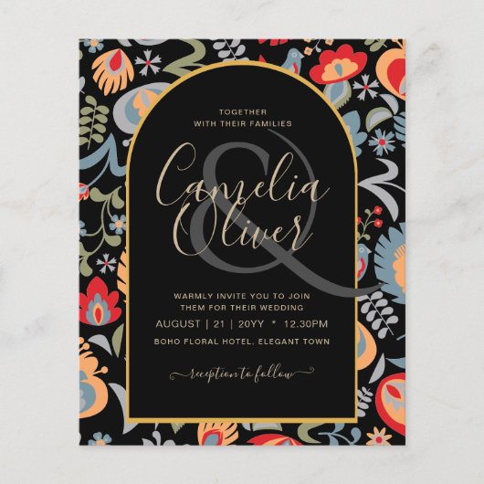 uitnodiging van het volk bilingüe de boda de flore flyer (Voorkant)