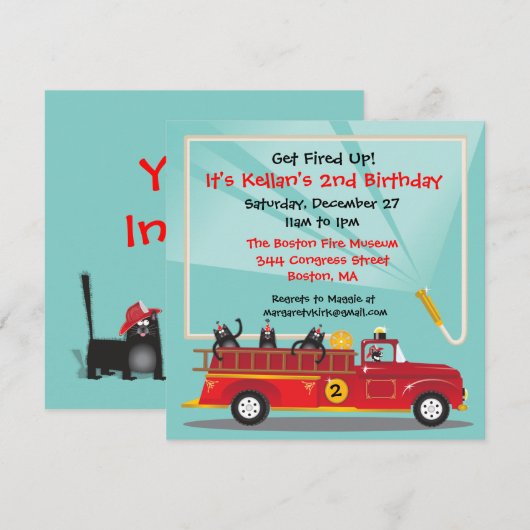 Uitnodiging van het Vuurgedag van de Kat (Voorkant / Achterkant)