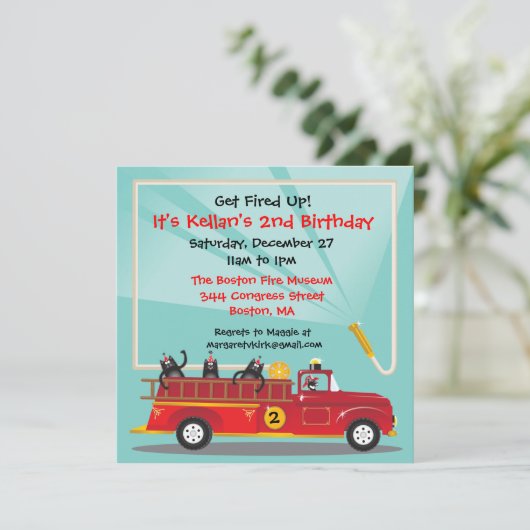 Uitnodiging van het Vuurgedag van de Kat (Staand voorkant)