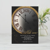 Uitnodiging van het zwarte en goudnieuwjaar (Staand voorkant)