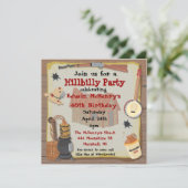 Uitnodiging van Hillbilly Party (Staand voorkant)