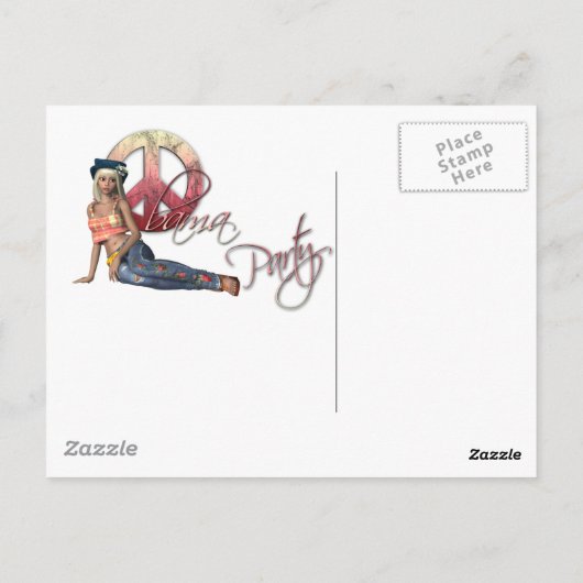 Uitnodiging van Hippie Obama Party (Achterkant)