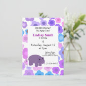 Uitnodiging van Hippos en Flowers (Staand voorkant)