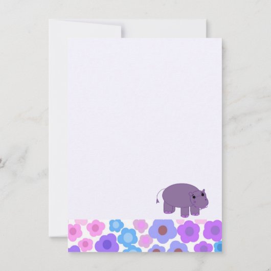 Uitnodiging van Hippos en Flowers (Achterkant)
