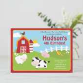 Uitnodiging van hobbydieren / Uitnodiging van Boer (Staand voorkant)