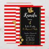 Uitnodiging van Hollywood Birthday Party (Voorkant / Achterkant)