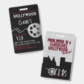 Uitnodiging van Hollywood Party Badge (Front & Back)
