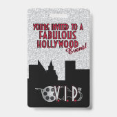 Uitnodiging van Hollywood Party Badge (Back)
