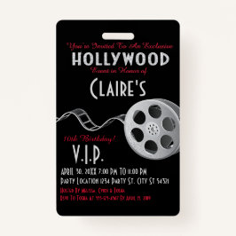 Uitnodiging van Hollywood Party Badge