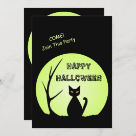Uitnodiging van Horror Cat Halloween Party