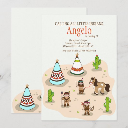 Uitnodiging van Indische dorpen (Voorkant / Achterkant)