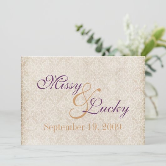 Uitnodiging van Ivory Lace (Staand voorkant)