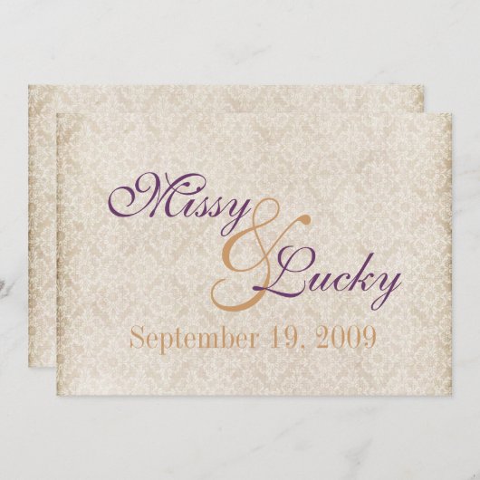 Uitnodiging van Ivory Lace (Voorkant / Achterkant)