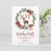 uitnodiging van Joy Woodland Stag Holiday (Staand voorkant)