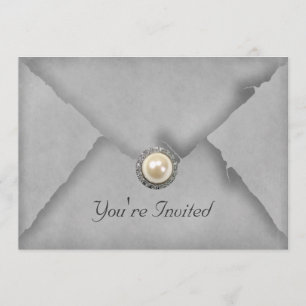 Uitnodiging van juwelen en grauwe partij