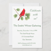 Uitnodiging van kardinaal Bird Art Holiday Party (Voorkant)