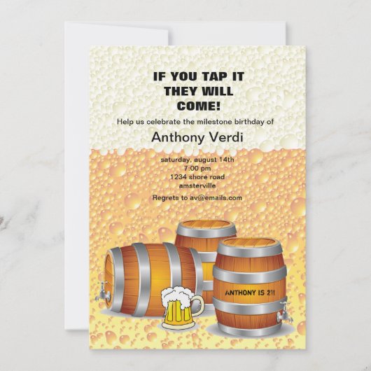 Uitnodiging van Keg Party (Voorkant)