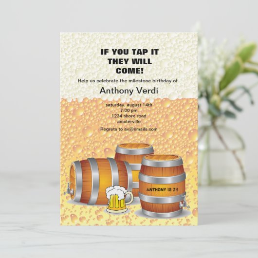 Uitnodiging van Keg Party (Staand voorkant)