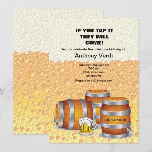 Uitnodiging van Keg Party (Voorkant / Achterkant)