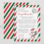 Uitnodiging van Kerstman Rood Groen Witte Baard (Voorkant / Achterkant)