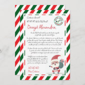 Uitnodiging van Kerstman Rood met Groen (Voorkant / Achterkant)