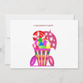 Uitnodiging van kinderen aan een Birthday Party (Achterkant)