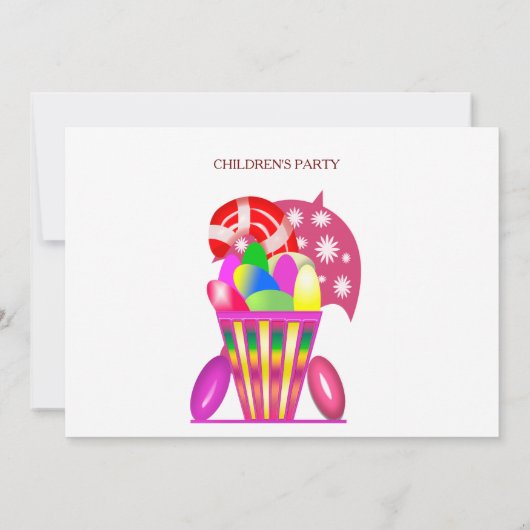 Uitnodiging van kinderen aan een Birthday Party (Achterkant)