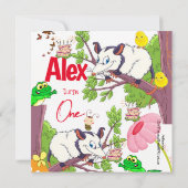 Uitnodiging van kinderen om de eerste verjaardag t (Achterkant)