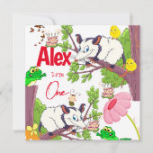 Uitnodiging van kinderen om de eerste verjaardag t (Voorkant)