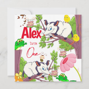 Uitnodiging van kinderen om de eerste verjaardag t