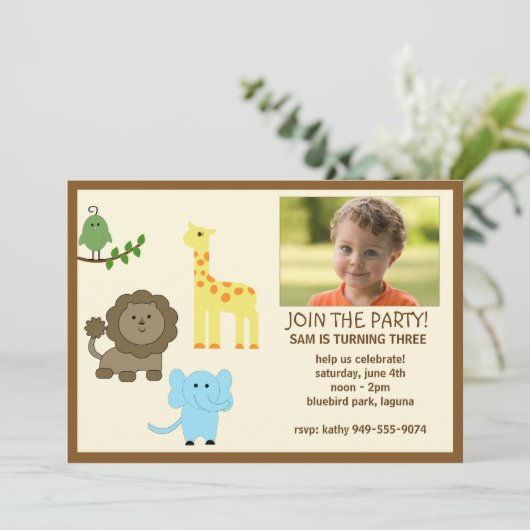 Uitnodiging van kinderen op Birthday (Staand voorkant)