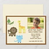 Uitnodiging van kinderen op Birthday (Voorkant / Achterkant)